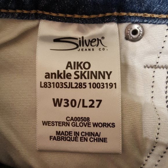 Silver Jeans Co. Jeans AIKO Ankle Skinny Size W30/L27 EUC - Picture 13 of 15
